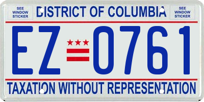 DC license plate EZ0761