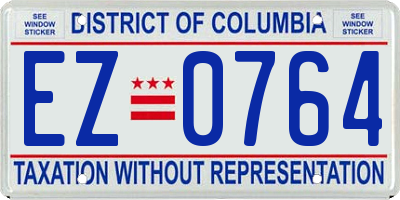 DC license plate EZ0764