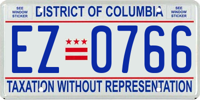 DC license plate EZ0766