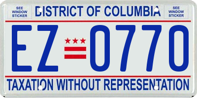 DC license plate EZ0770