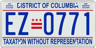 DC license plate EZ0771