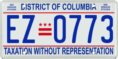 DC license plate EZ0773