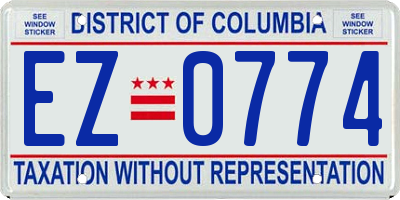 DC license plate EZ0774