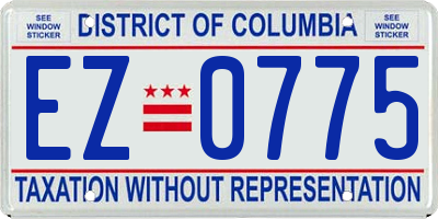 DC license plate EZ0775