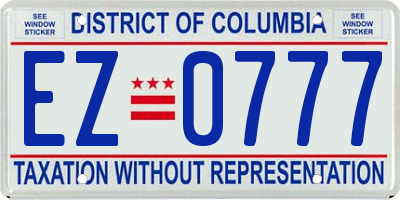 DC license plate EZ0777