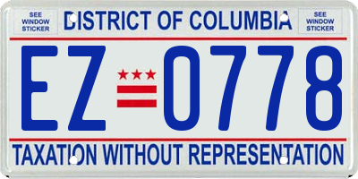 DC license plate EZ0778