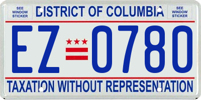 DC license plate EZ0780