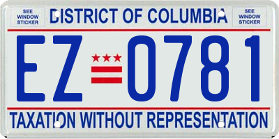 DC license plate EZ0781