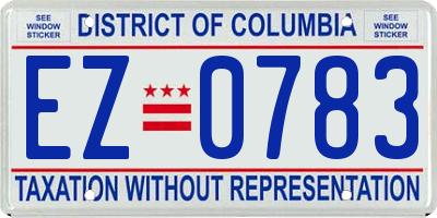 DC license plate EZ0783