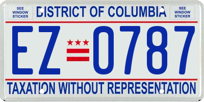 DC license plate EZ0787