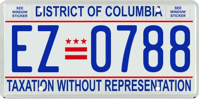 DC license plate EZ0788