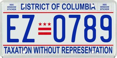 DC license plate EZ0789