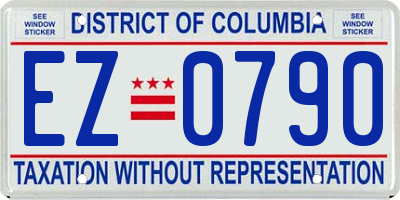 DC license plate EZ0790