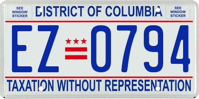 DC license plate EZ0794