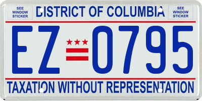 DC license plate EZ0795