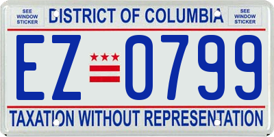 DC license plate EZ0799