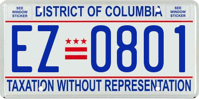 DC license plate EZ0801