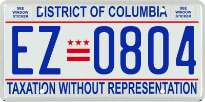 DC license plate EZ0804