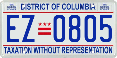 DC license plate EZ0805