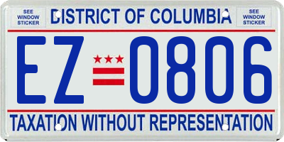 DC license plate EZ0806