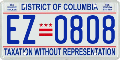 DC license plate EZ0808