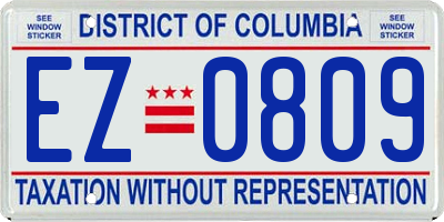 DC license plate EZ0809