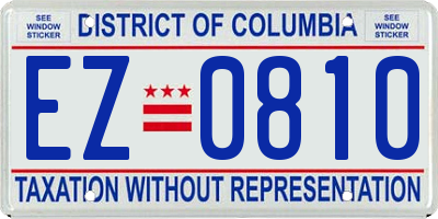 DC license plate EZ0810