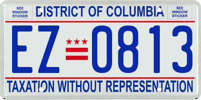 DC license plate EZ0813