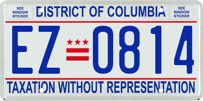 DC license plate EZ0814