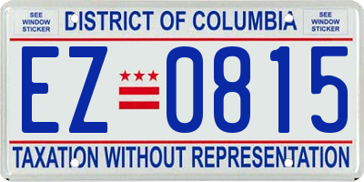 DC license plate EZ0815