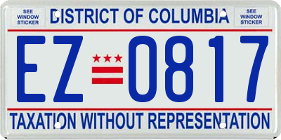 DC license plate EZ0817