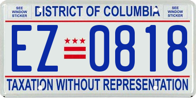 DC license plate EZ0818