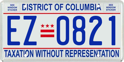 DC license plate EZ0821