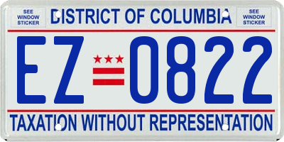 DC license plate EZ0822