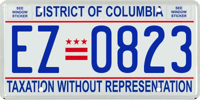 DC license plate EZ0823