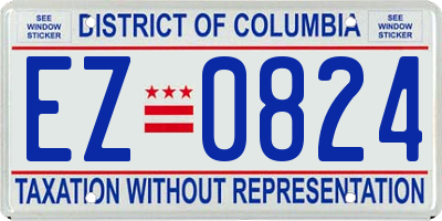 DC license plate EZ0824