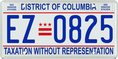 DC license plate EZ0825