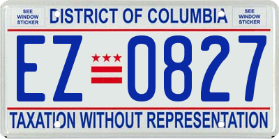 DC license plate EZ0827