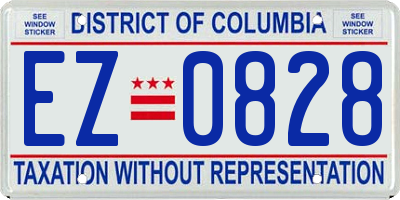 DC license plate EZ0828