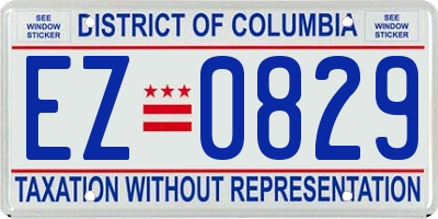 DC license plate EZ0829