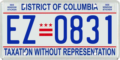 DC license plate EZ0831