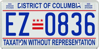 DC license plate EZ0836