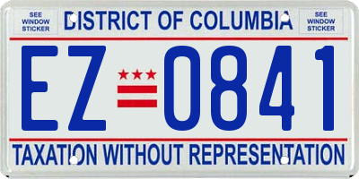 DC license plate EZ0841