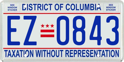 DC license plate EZ0843