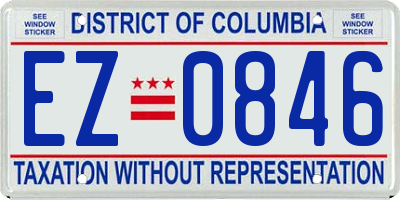 DC license plate EZ0846