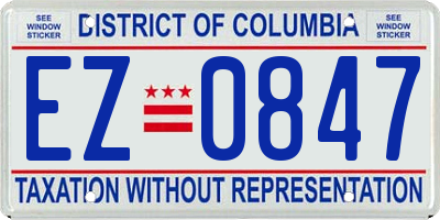 DC license plate EZ0847