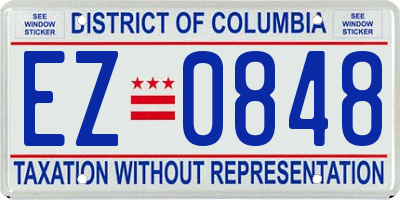 DC license plate EZ0848