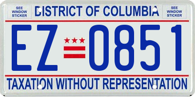 DC license plate EZ0851