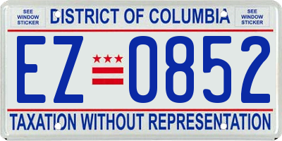 DC license plate EZ0852