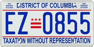 DC license plate EZ0855